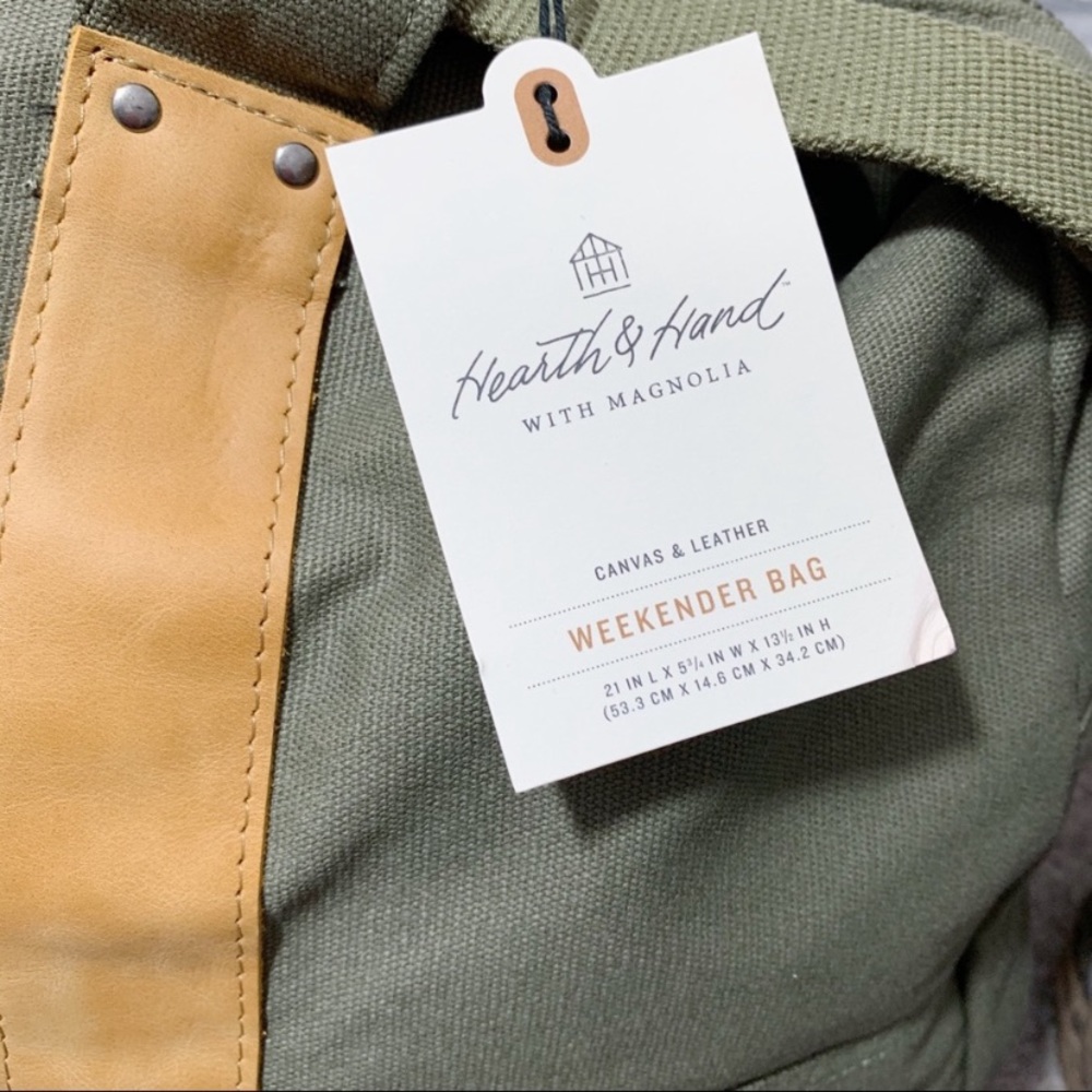 Hearth & Hand Weekender Bag Olive Green - NWT - Picture 7 of 8